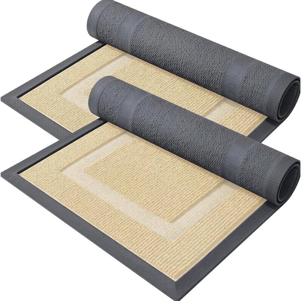 2 Olanly XXL In/Outdoor Mats 71X47 Inch Dirt Resistant & Absorbent Non-Slip NIB